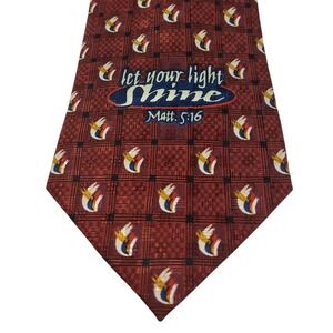 Vintage Appointed Apparel Silk Tie Mens‎ Let Your Light Shine Verse Made  Korea